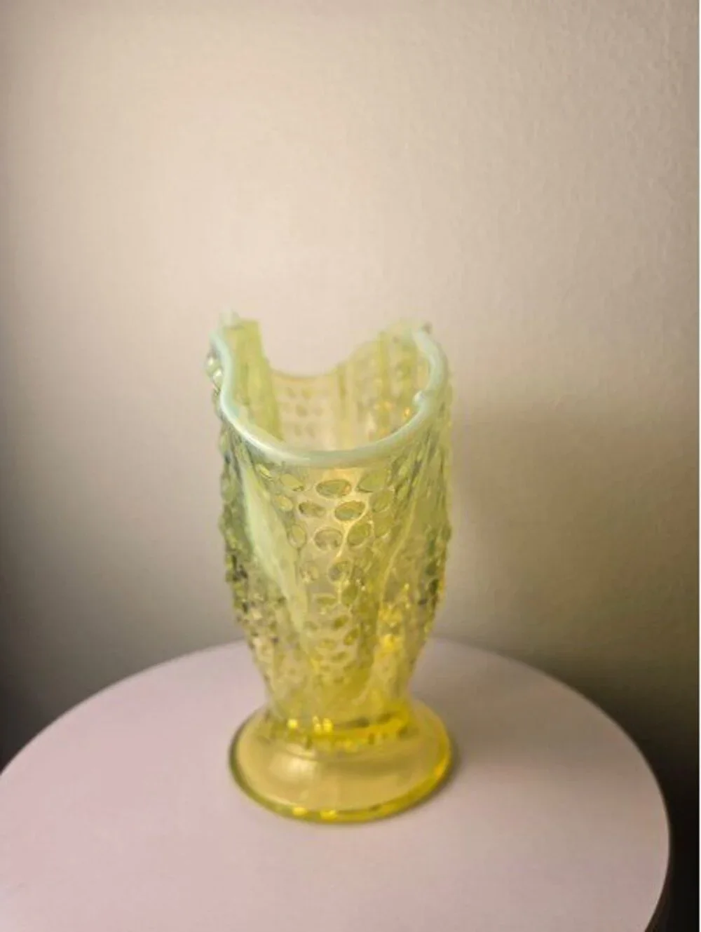 Fenton Topaz Opalescent Hobnail Large 8